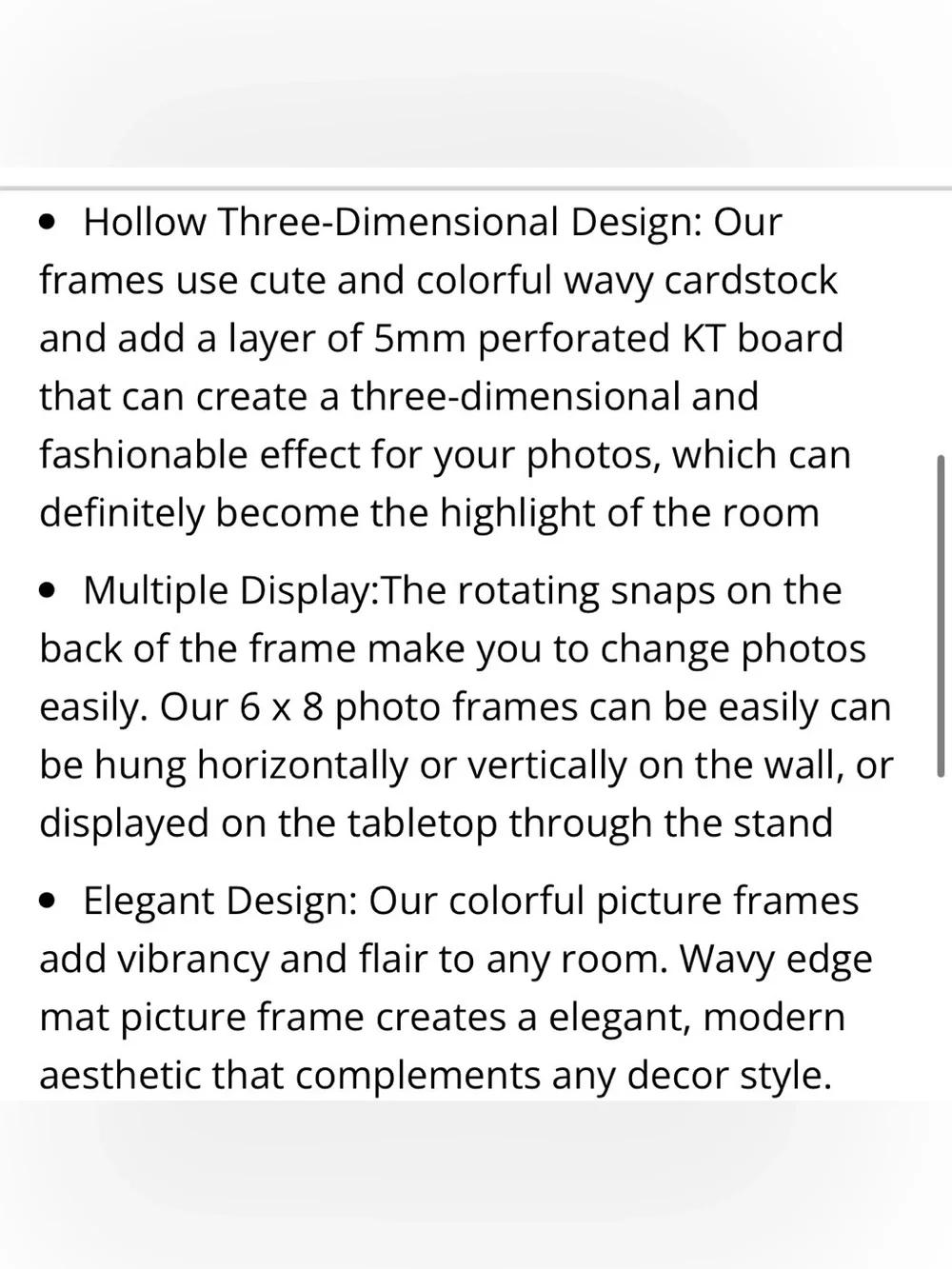MDF Wood Picture Frame Real Glass w 3D Wavy Cardstock Mat 6x8” MUSTARD YELLOW